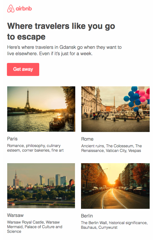 Airbnb email example